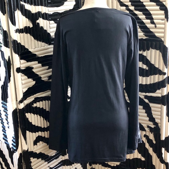 Leopards and Roses Black Art Tunic Dress Size S/M - Picture 7 of 9